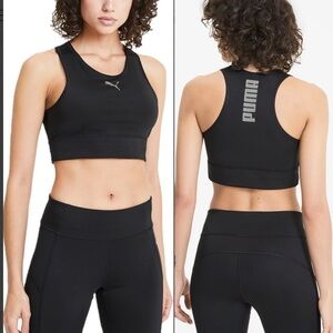 New Puma RTG Cropped Bra Top in Black